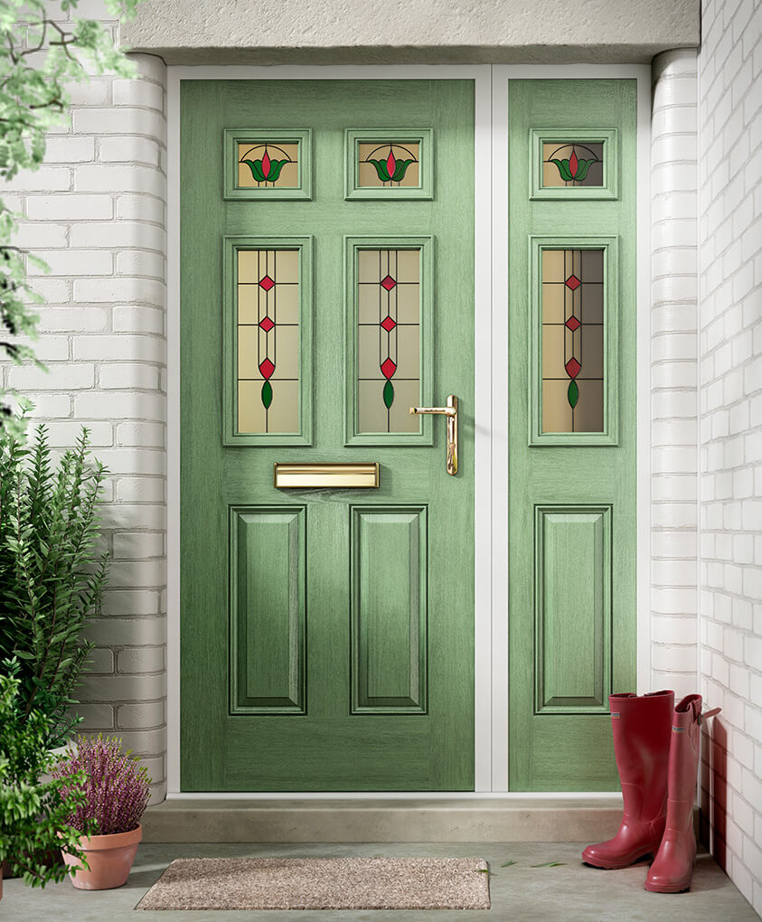 Traditional chartwell green composite front door