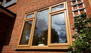 Irish oak effect uPVC casement window