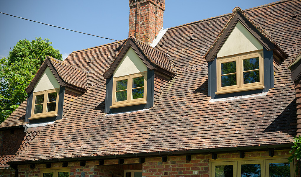 Oak effect flush sash Residence 9 windows