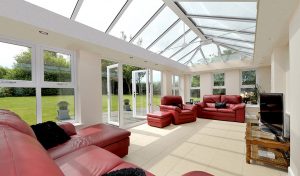 White uPVC orangery interior view