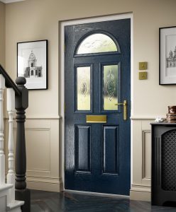 Traditional dark blue composite door interior view