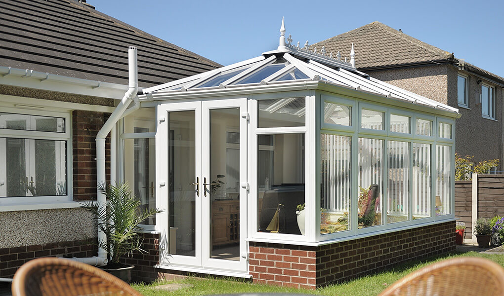 White uPVC Edwardian conservatory installation