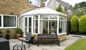 White uPVC Victorian conservatory installation