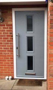 Light grey composite front door