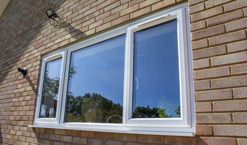 White uPVC casement installation