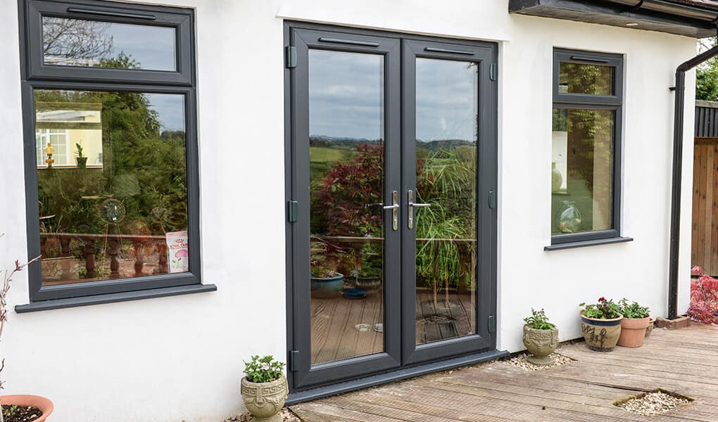 Anthracite grey uPVC french doors