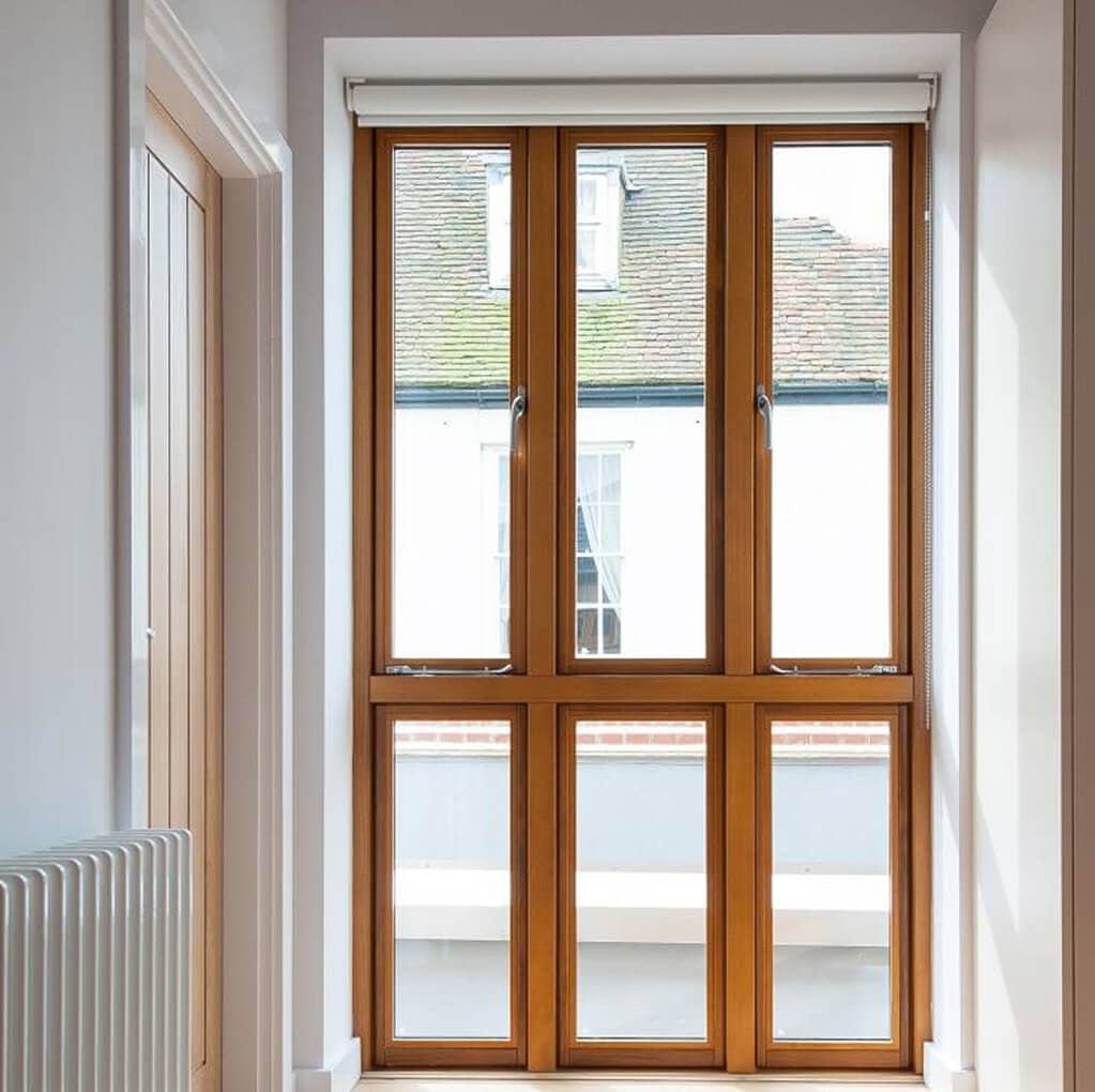 Tall oak timber tilt and turn windows