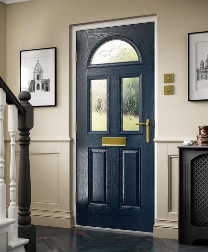 Traditional dark blue composite door interior view