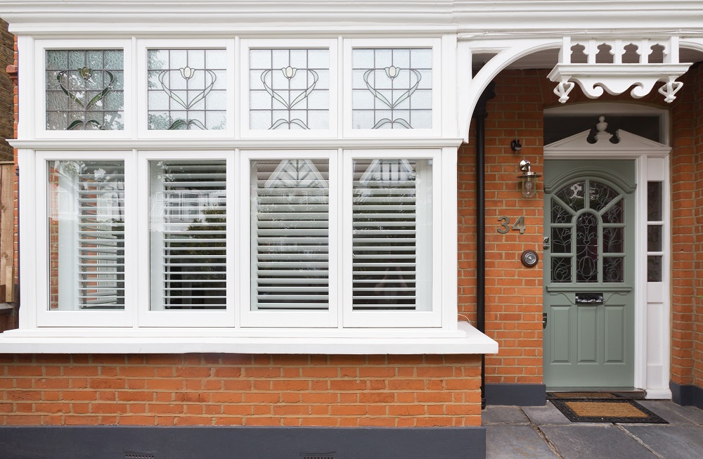 Timber casement windows in white