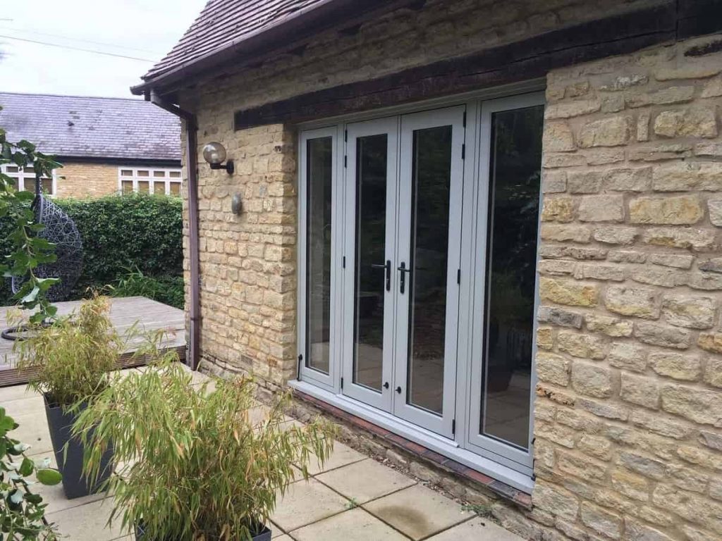 Grey patio doors