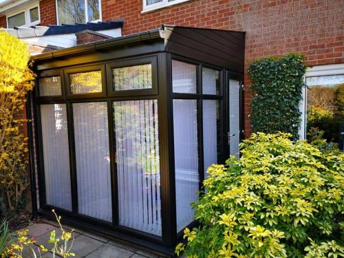 Lean to conservatory with a replacement tiled roof