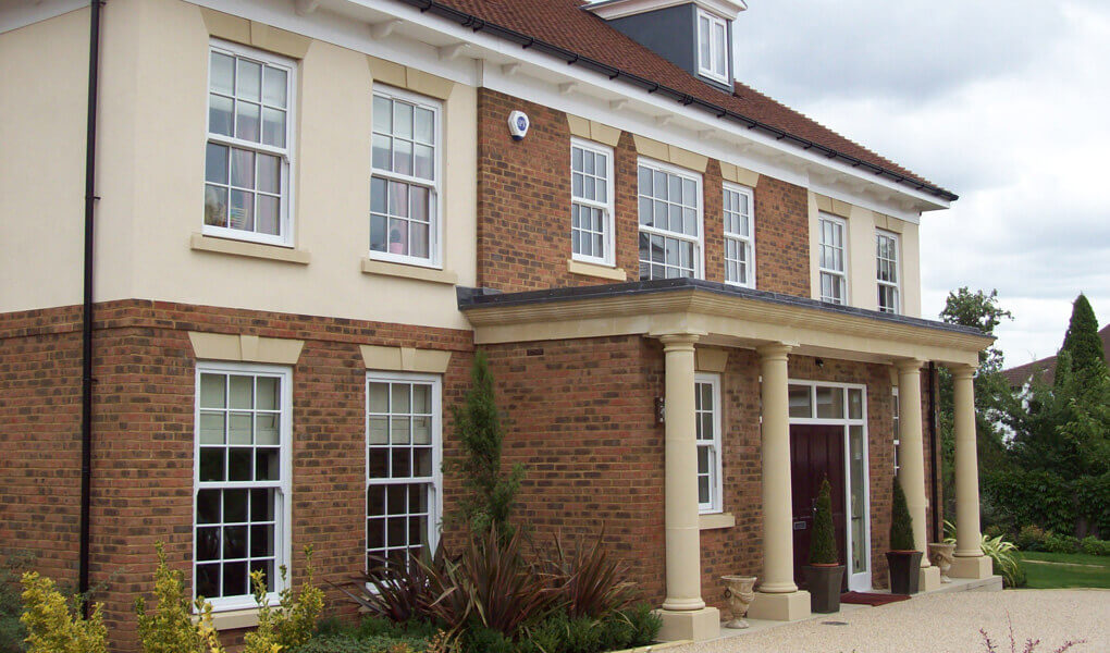 uPVC white windows on large house