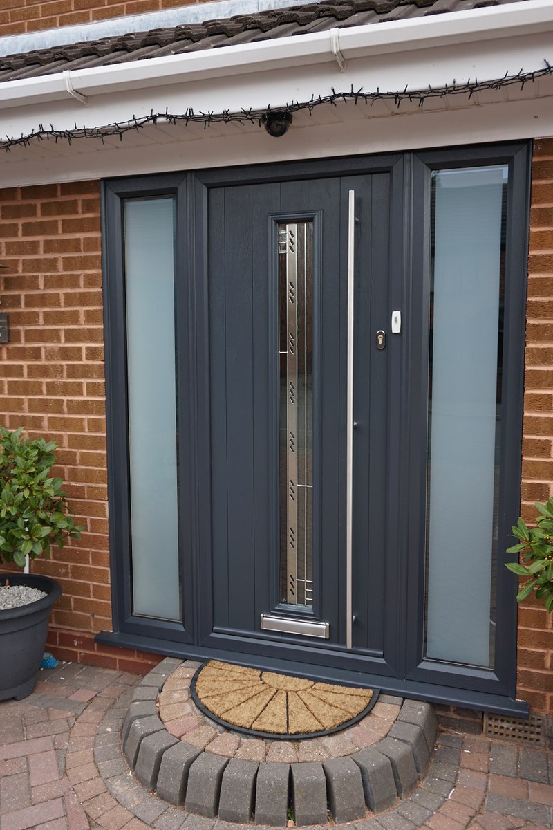 Composite door in anthracite grey