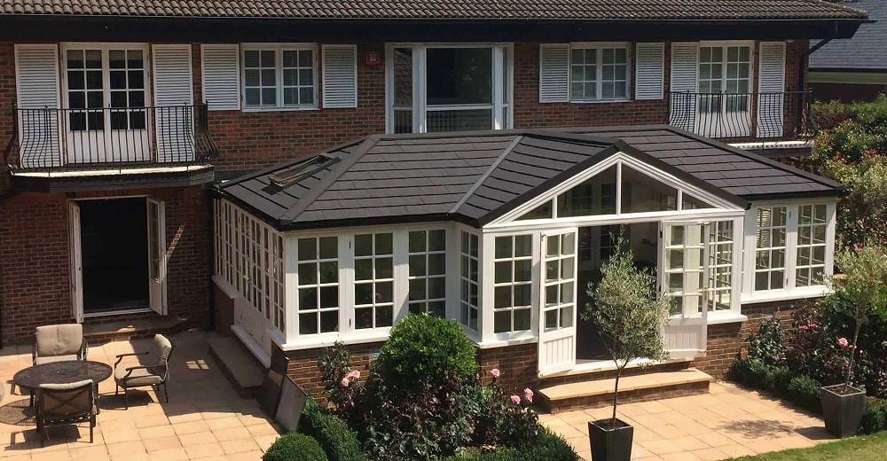 A black Guardian Roof.