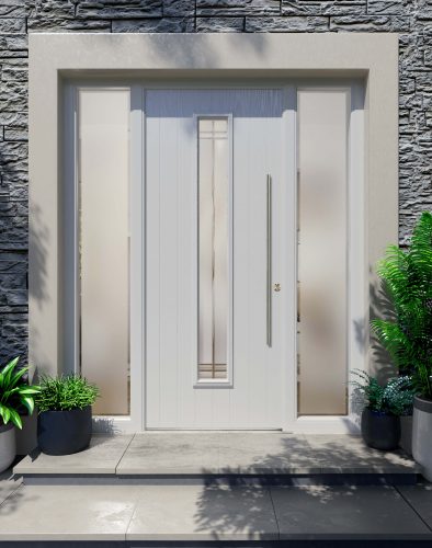 An Apeer Composite Door in grey.