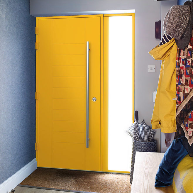 A yellow Smart Aluminium 300 Design Door