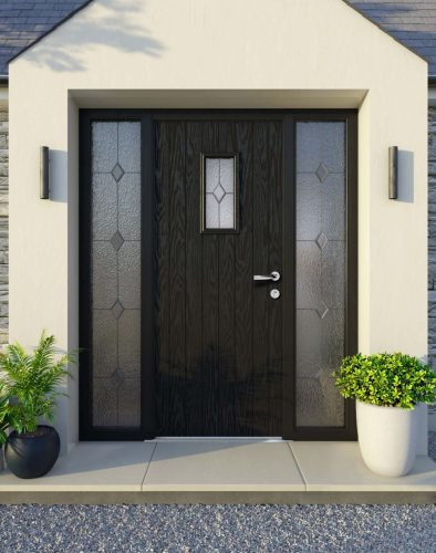 apeer composite black front door