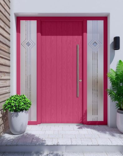 apeer contemporary pink composite front door