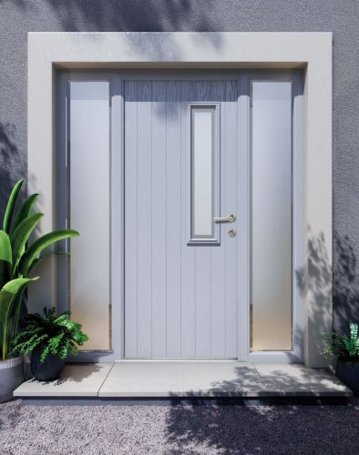 apeer contemporary composite front door grey