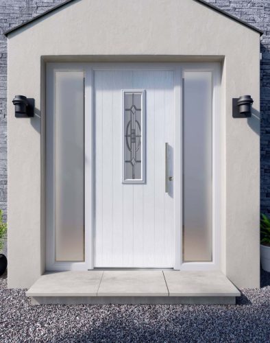 apeer contemporary white composite front door