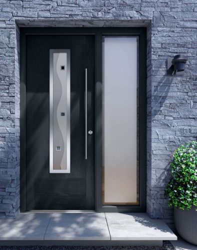 apeer modern composite black front door