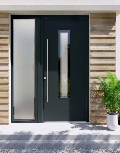 apeer black composite front door