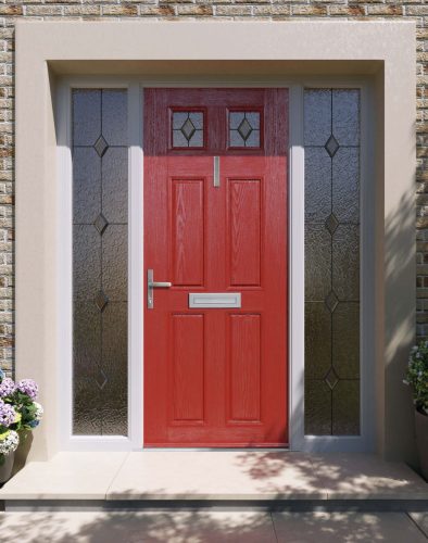 apeer traditional red composite front door