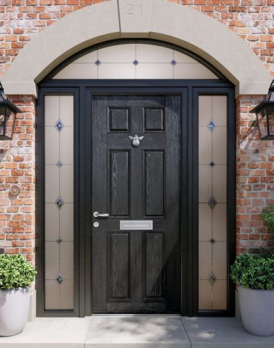 apeer traditional composite front door in black