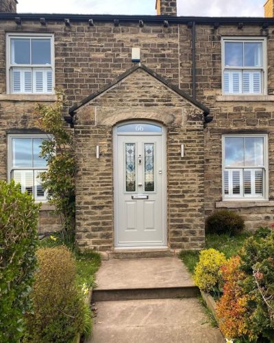 cream solidor composite front door