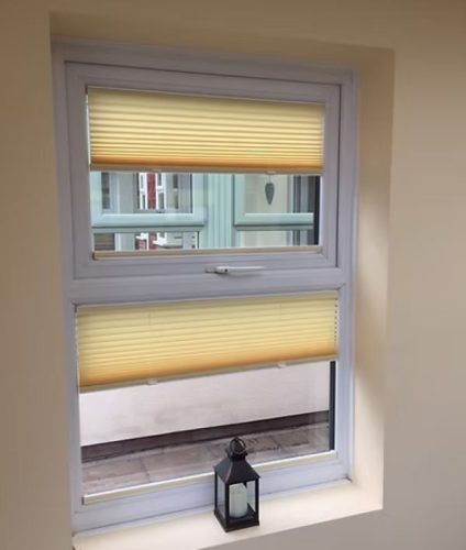 bloom blinds on white upvc window