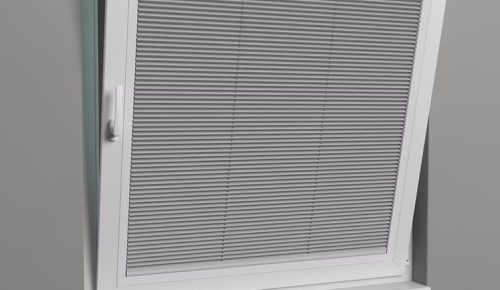 bloom blinds on opened white upvc window